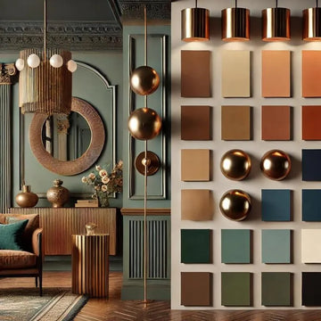 Color guide showing what paint colors go best with bronze house decor