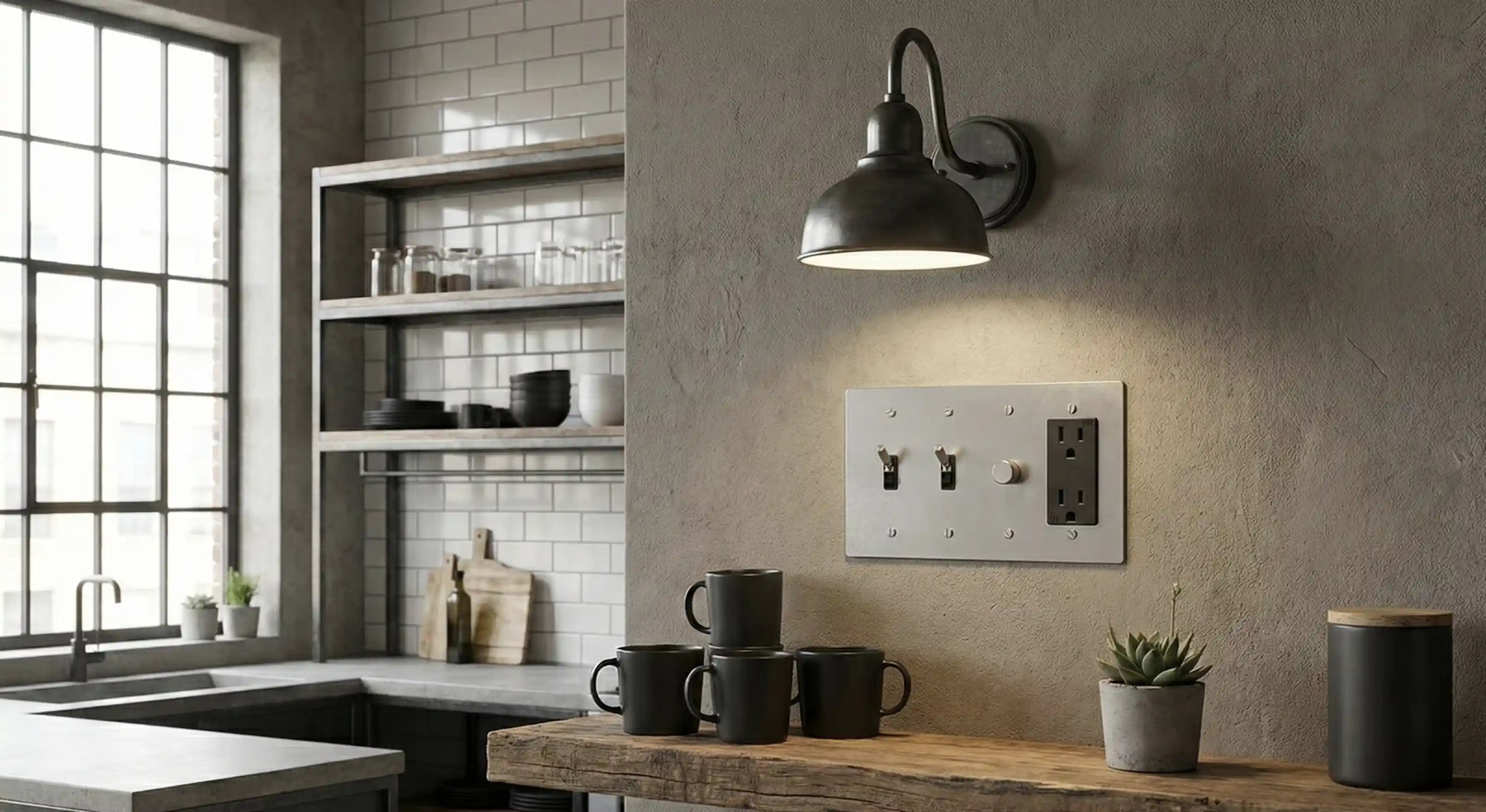 Stainless steel light switch 4 gang life style image