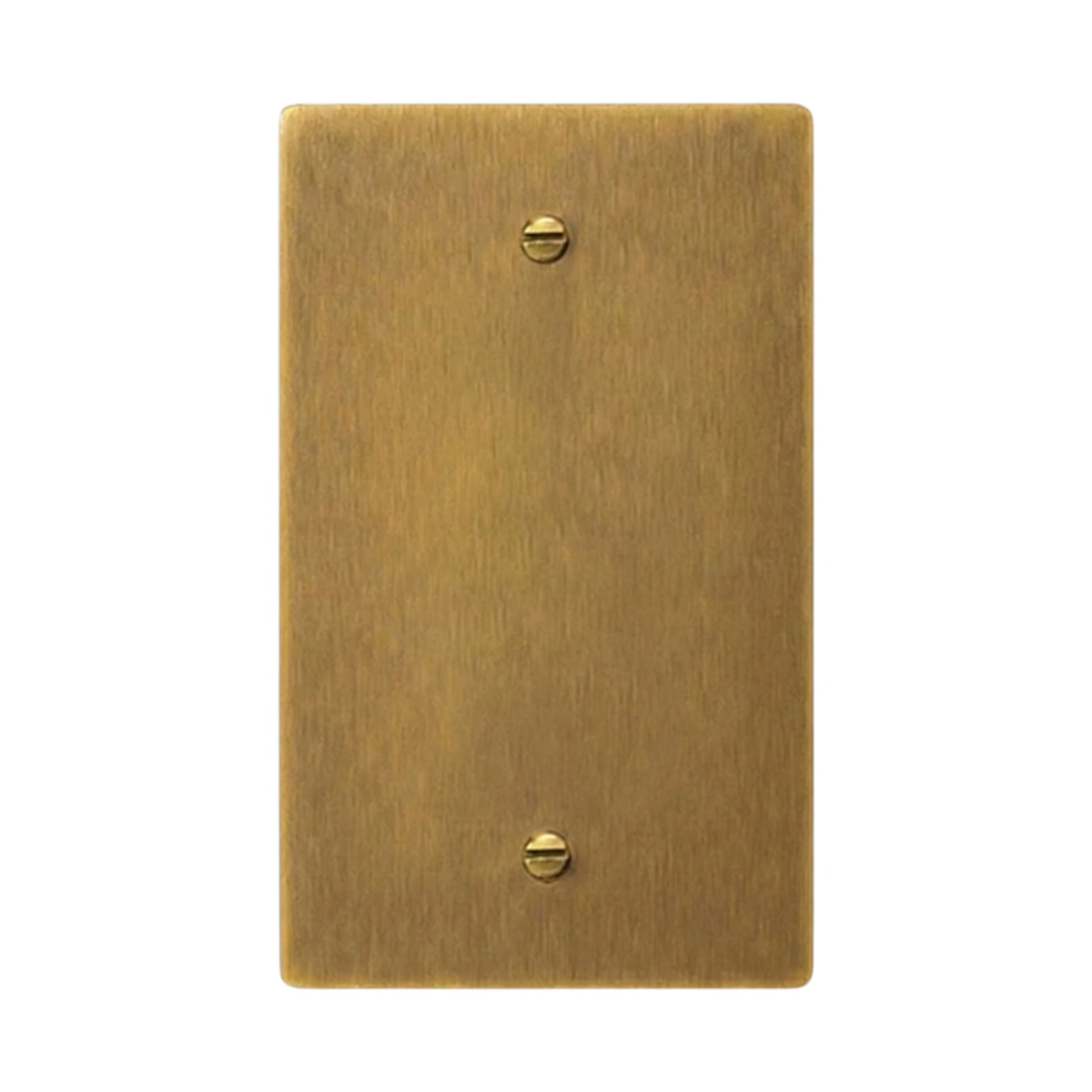 1-gang solid brass blank wall plate in Antique Brass (hand-brushed) finish