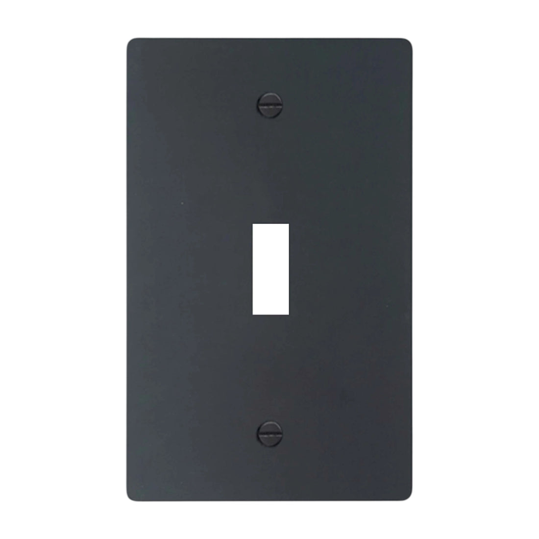 1-gang solid brass wall plate in matte black finish, toggle opening