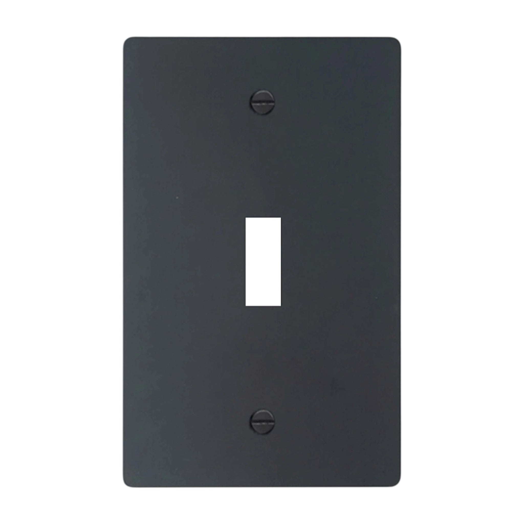 1-gang solid brass wall plate in matte black finish, toggle opening