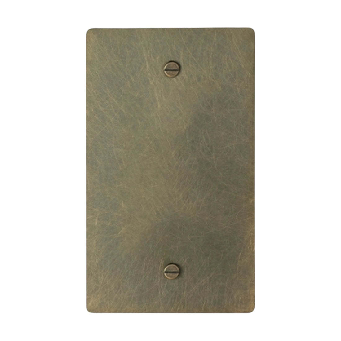 1-gang solid brass blank wall plate in Unlacquered Antique Brass (hand-brushed) finish