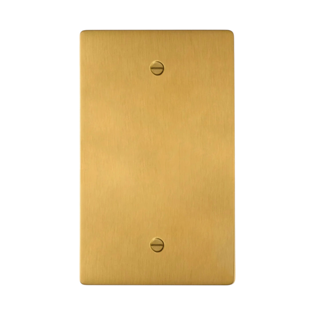 1-gang solid brass blank wall plate in Unlacquered Antique Brass (hand-brushed) finish
