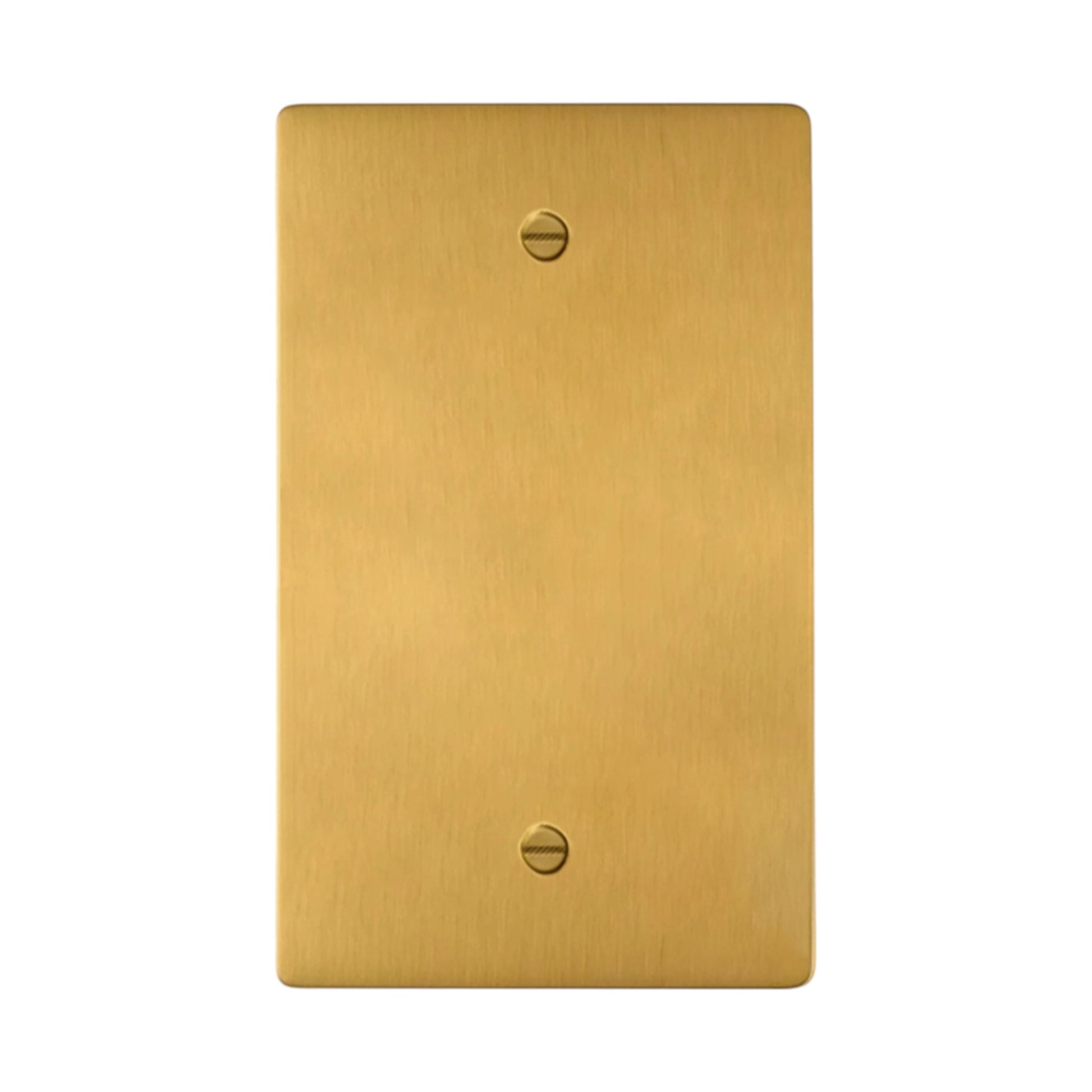 1-gang solid brass blank wall plate in Unlacquered Antique Brass (hand-brushed) finish