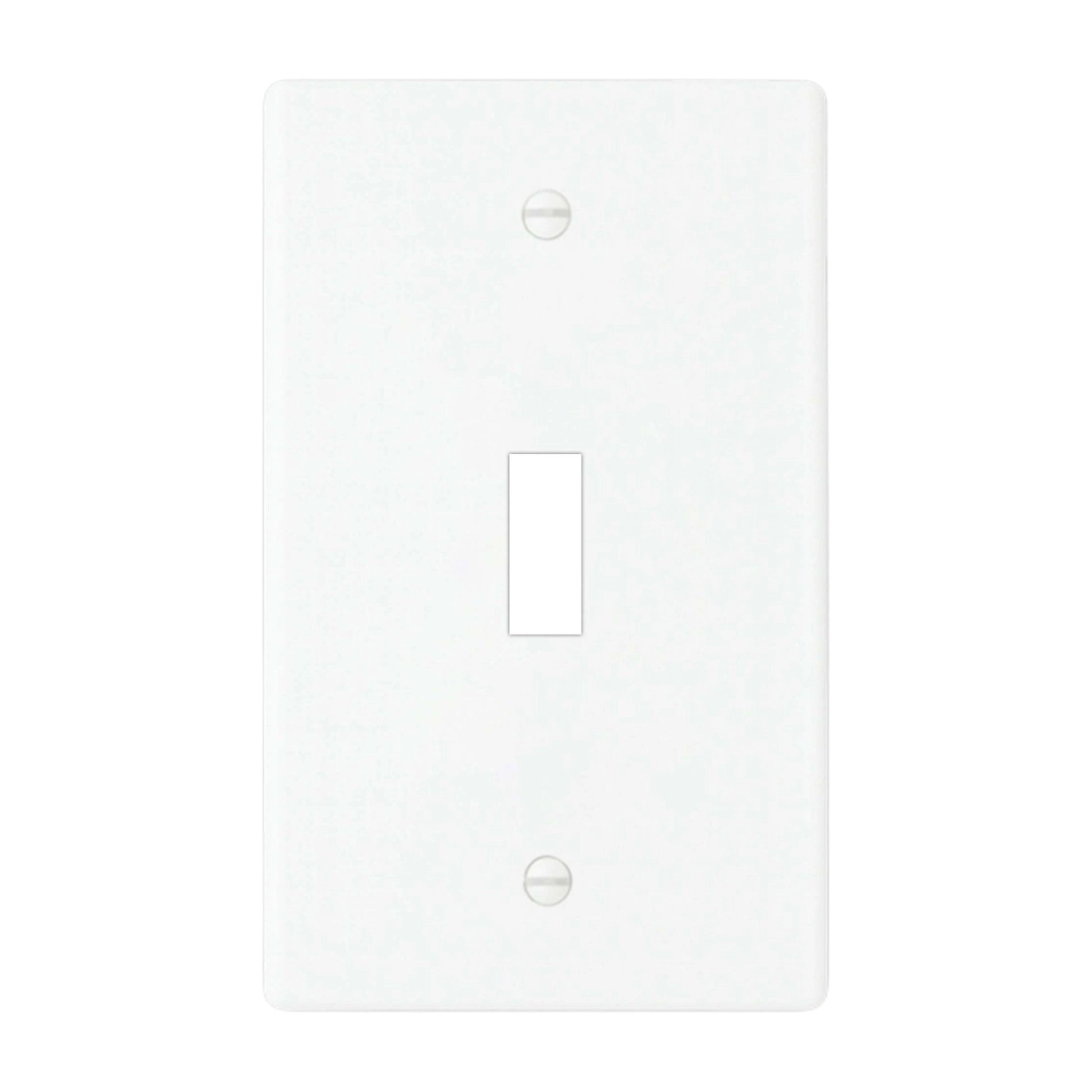 1-gang solid brass wall plate in white finish, toggle opening