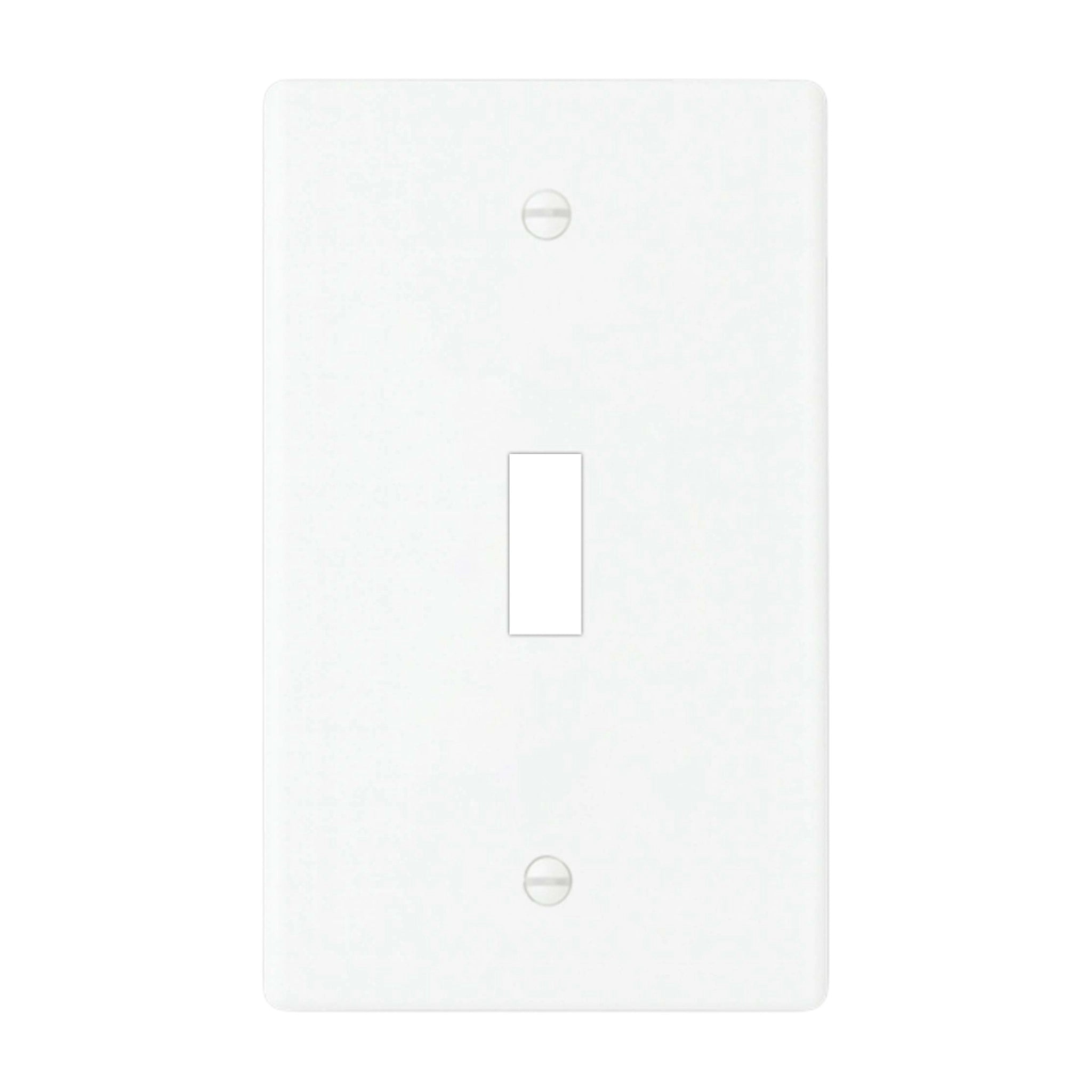 1-gang solid brass wall plate in white finish, toggle opening