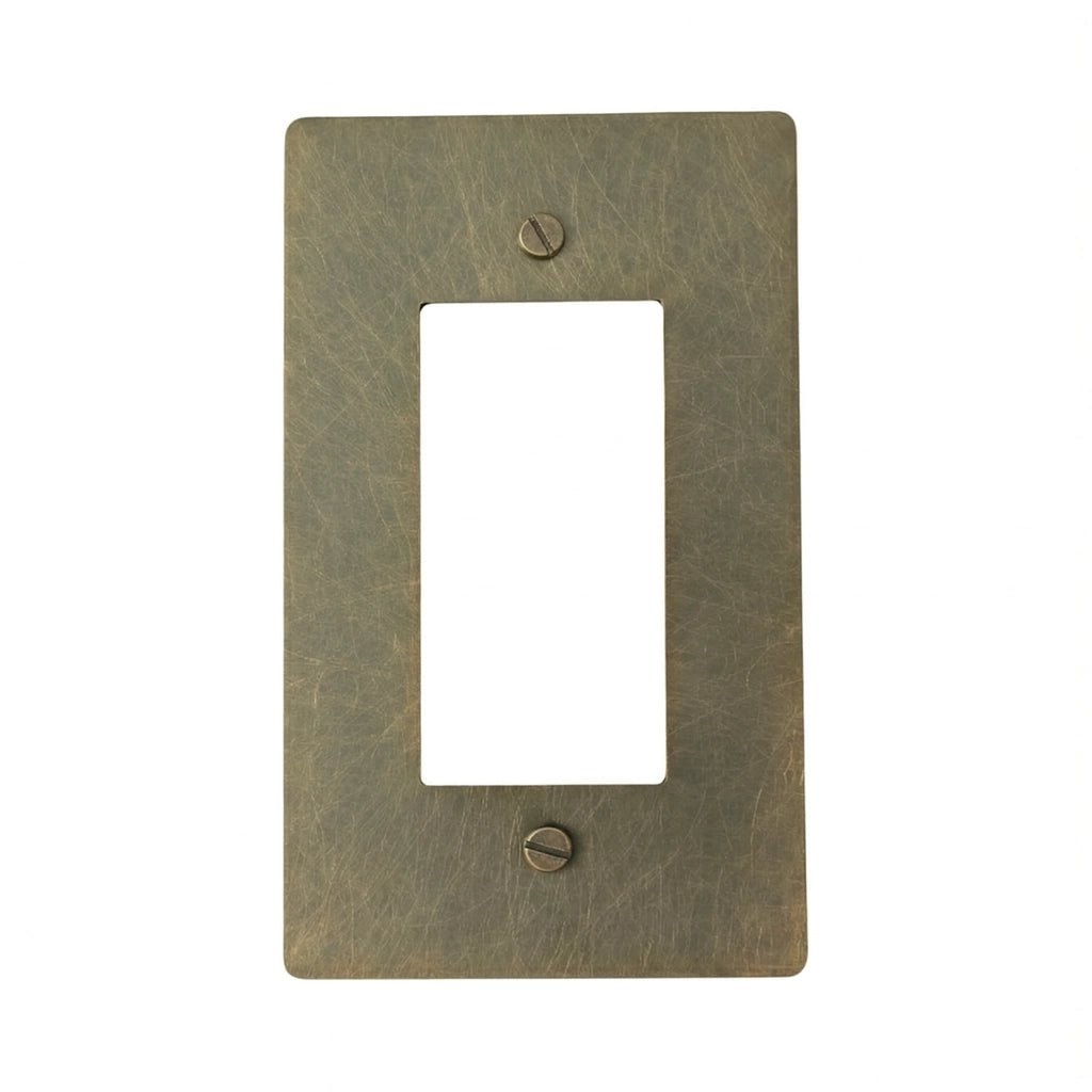 Aged Bronze solid brass decorator wall plate / outlet cover for Decora, rocker or GFCI