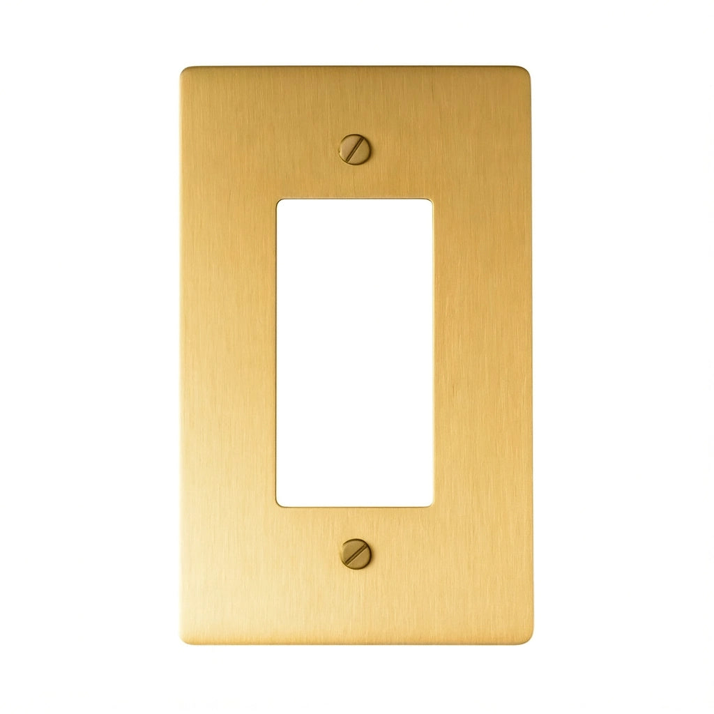 Antique Brass solid brass decorator wall plate / outlet cover for Decora, rocker or GFCI