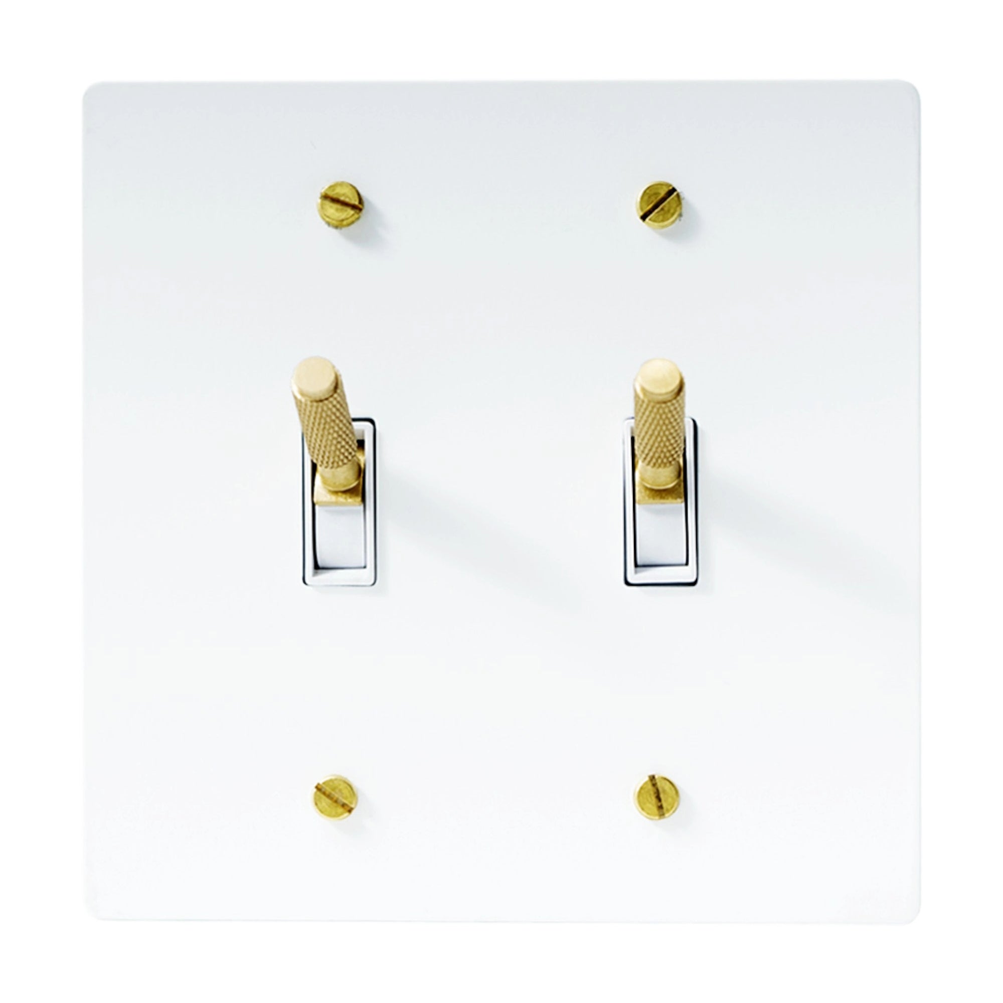 2-Gang Solid Brass Knurled Toggle Light Switch