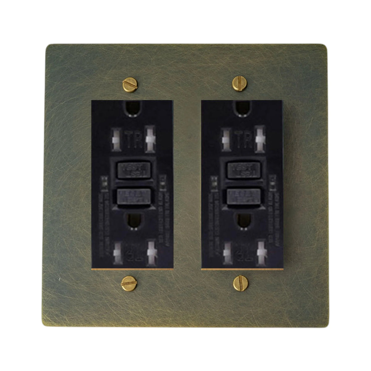 Dual Electrical Outlets Solid Brass 2-Gang Outlet – Duplex, USB-C, GFCI Options | GetSwitches ...