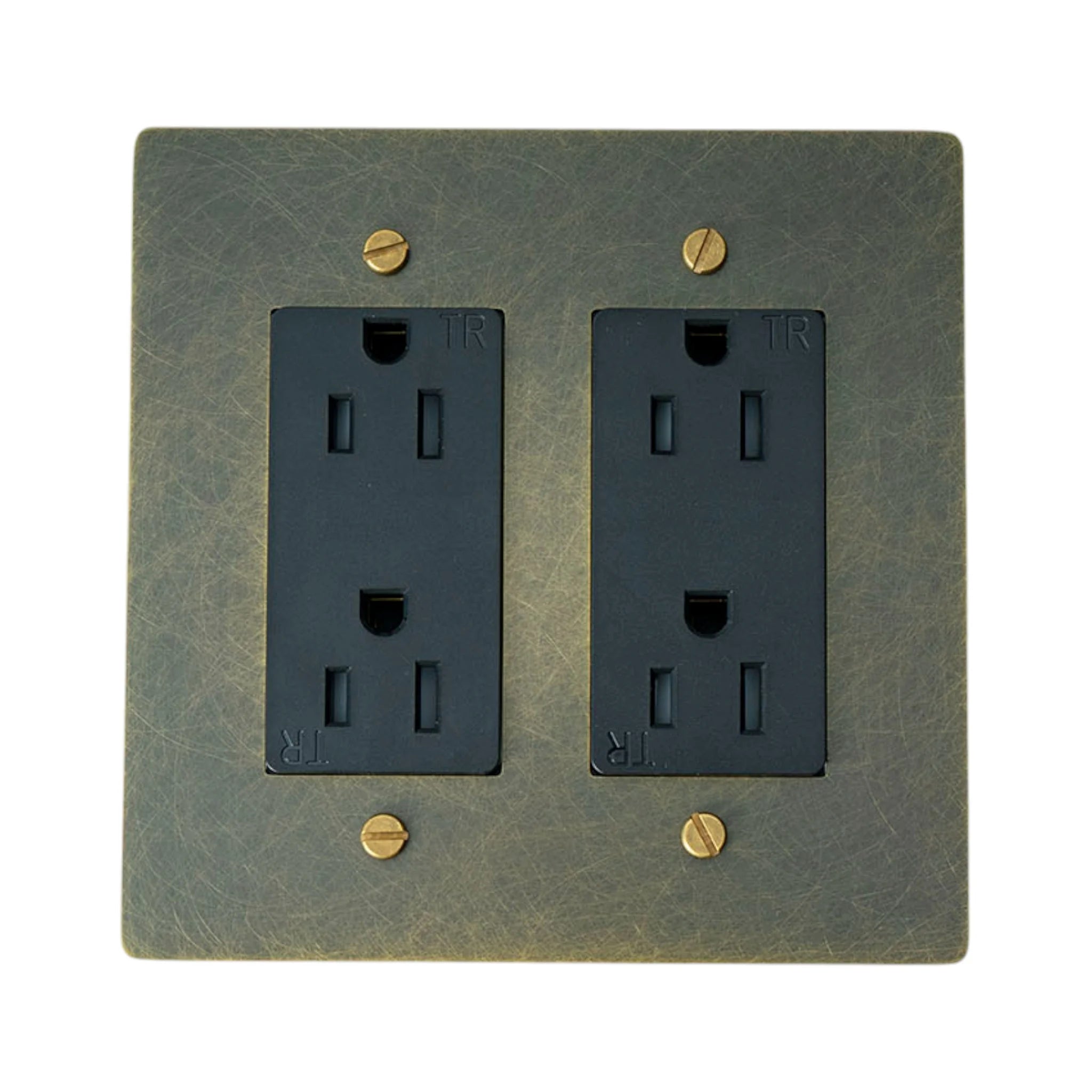 Solid Brass 2-Gang Outlet β Duplex, USB-C, GFCI Options | GetSwitches ...