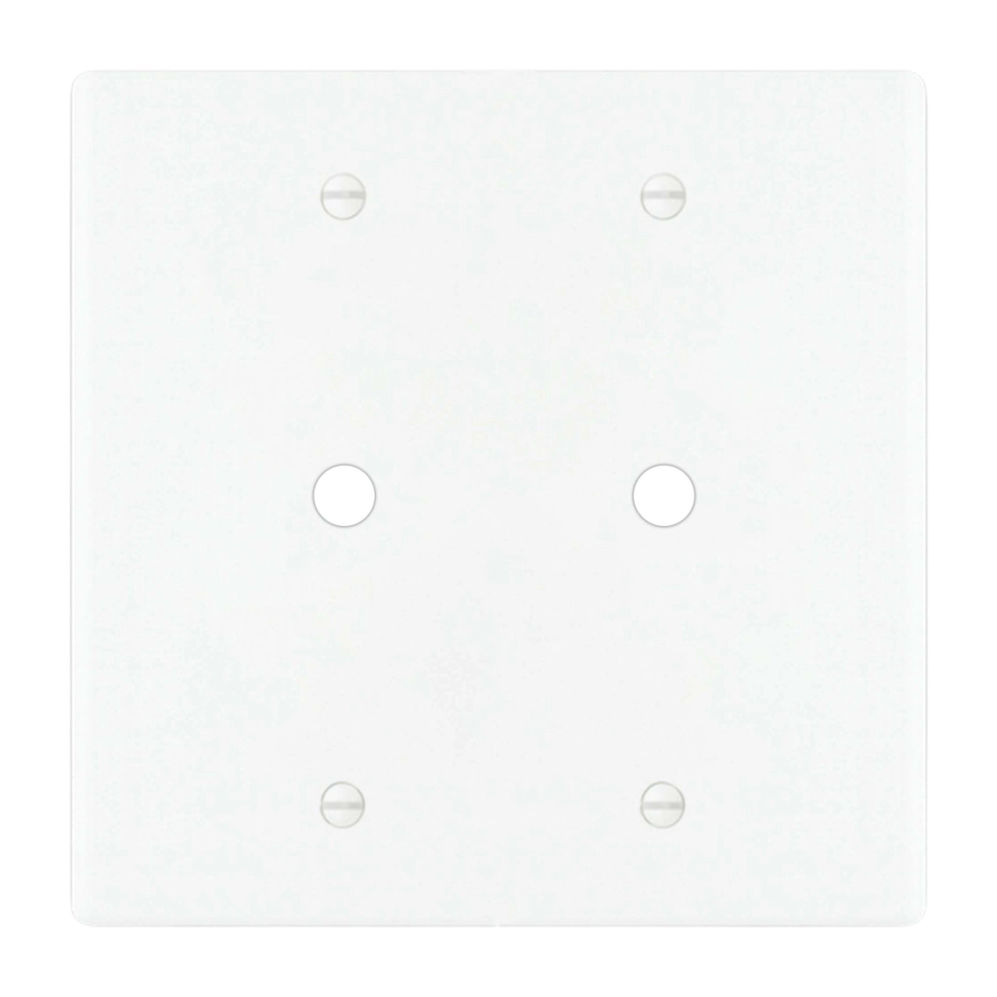 2-gang solid brass wall plate in white finish, double rotary dimmer opening