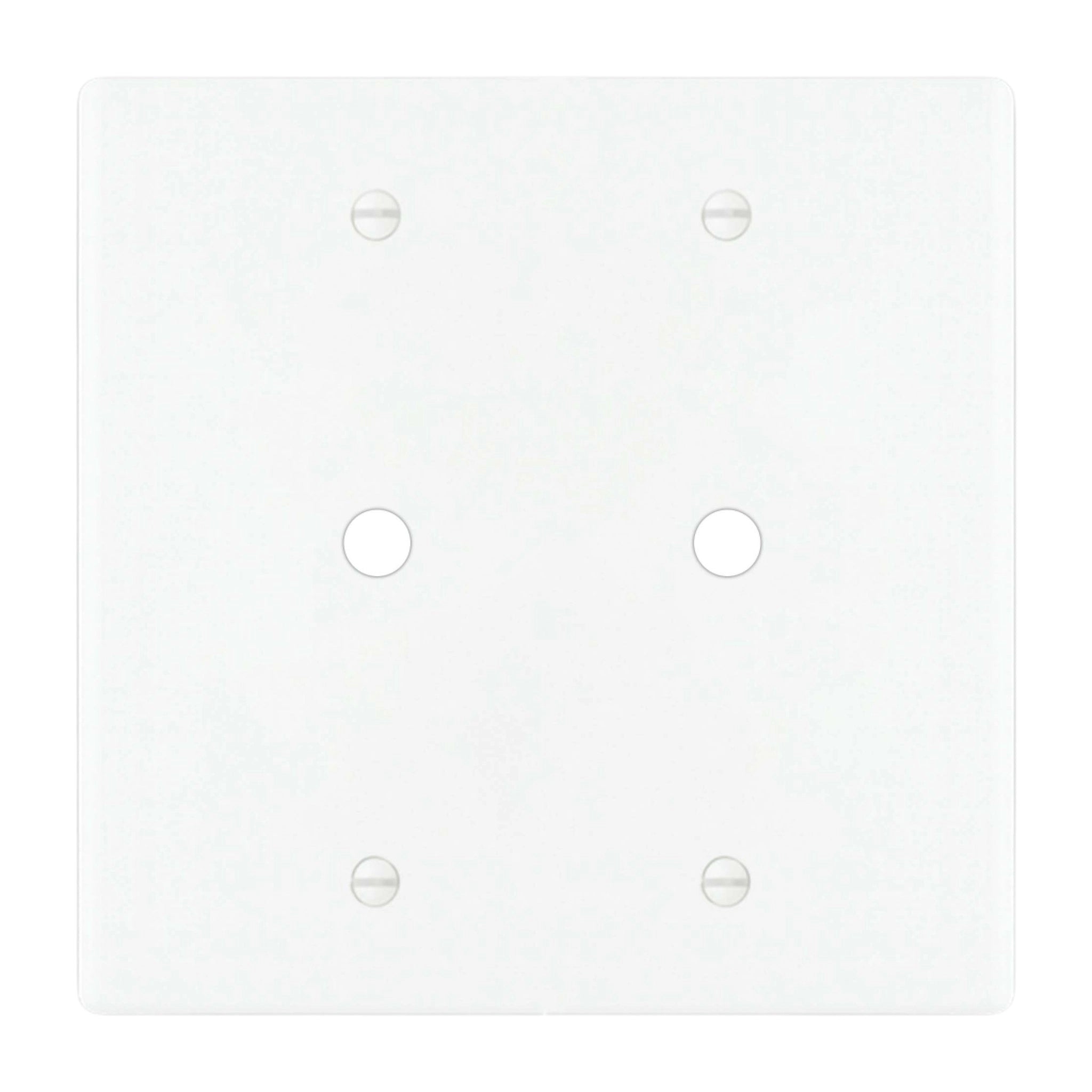 2-gang solid brass wall plate in white finish, double rotary dimmer opening