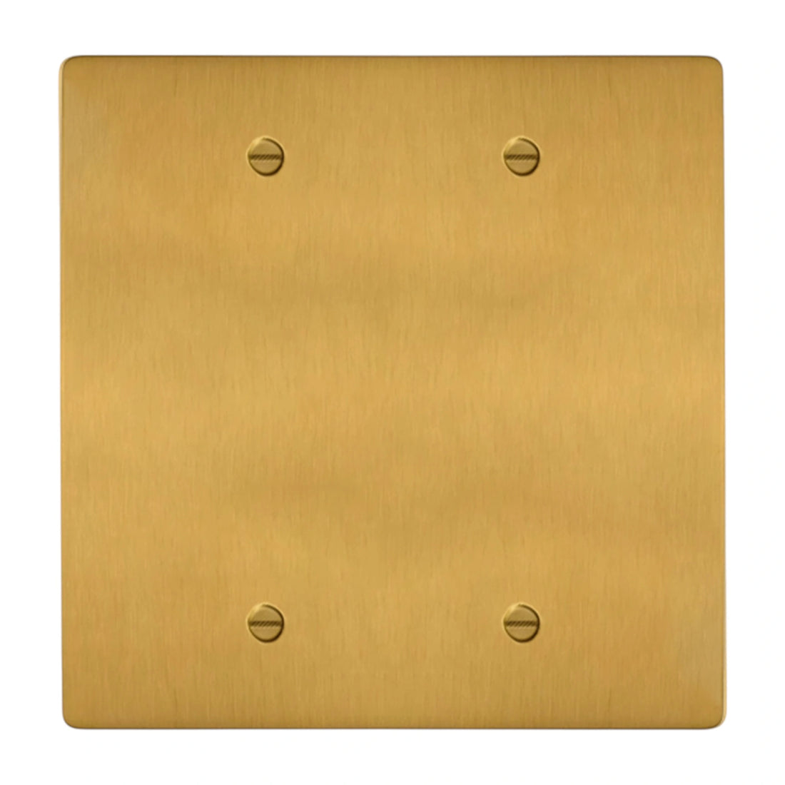 2-gang solid brass blank wall plate in Satin Brass finish