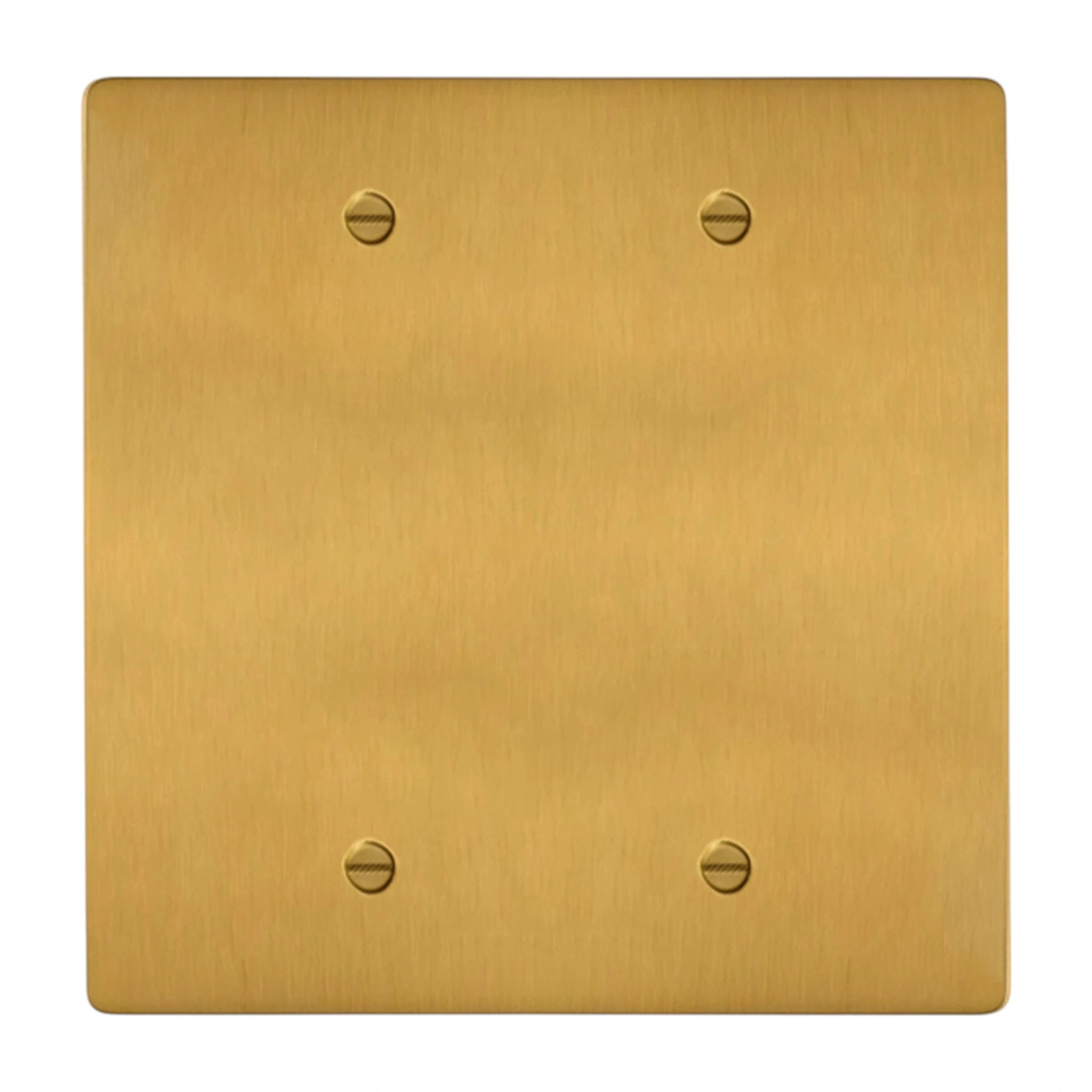 2-gang solid brass blank wall plate in Satin Brass finish