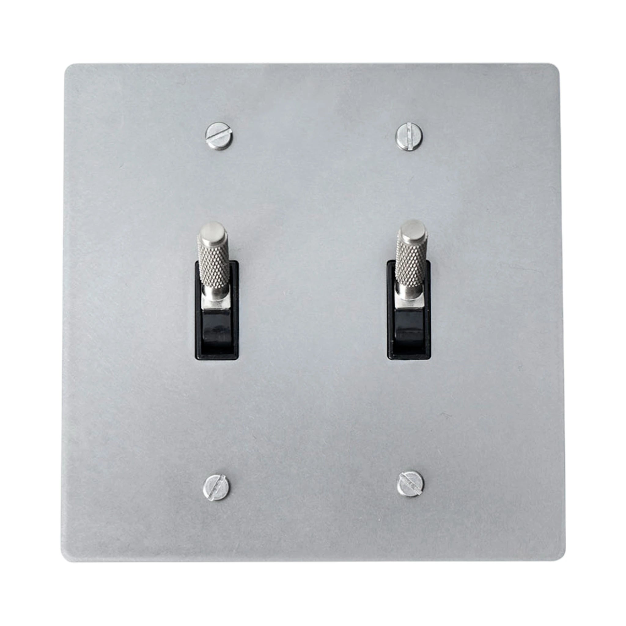 2-Gang Solid Brass Knurled Toggle Light Switch