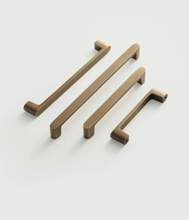 Solid Brass Handle – Simple Antique Brass Cabinet & Drawer Pull