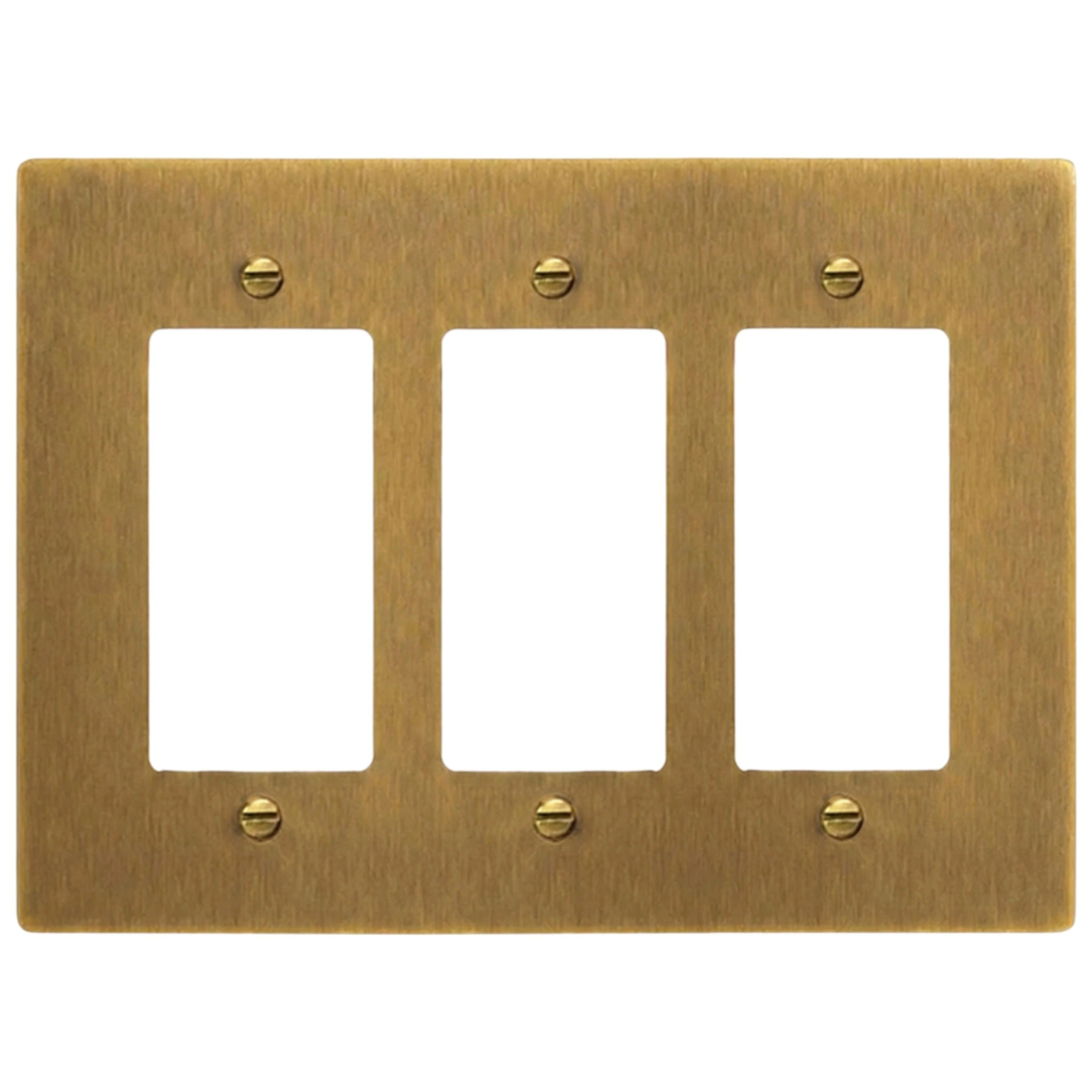 3-Gang Solid Brass Decorator Wall Plate (Decora / Rocker / GFCI)