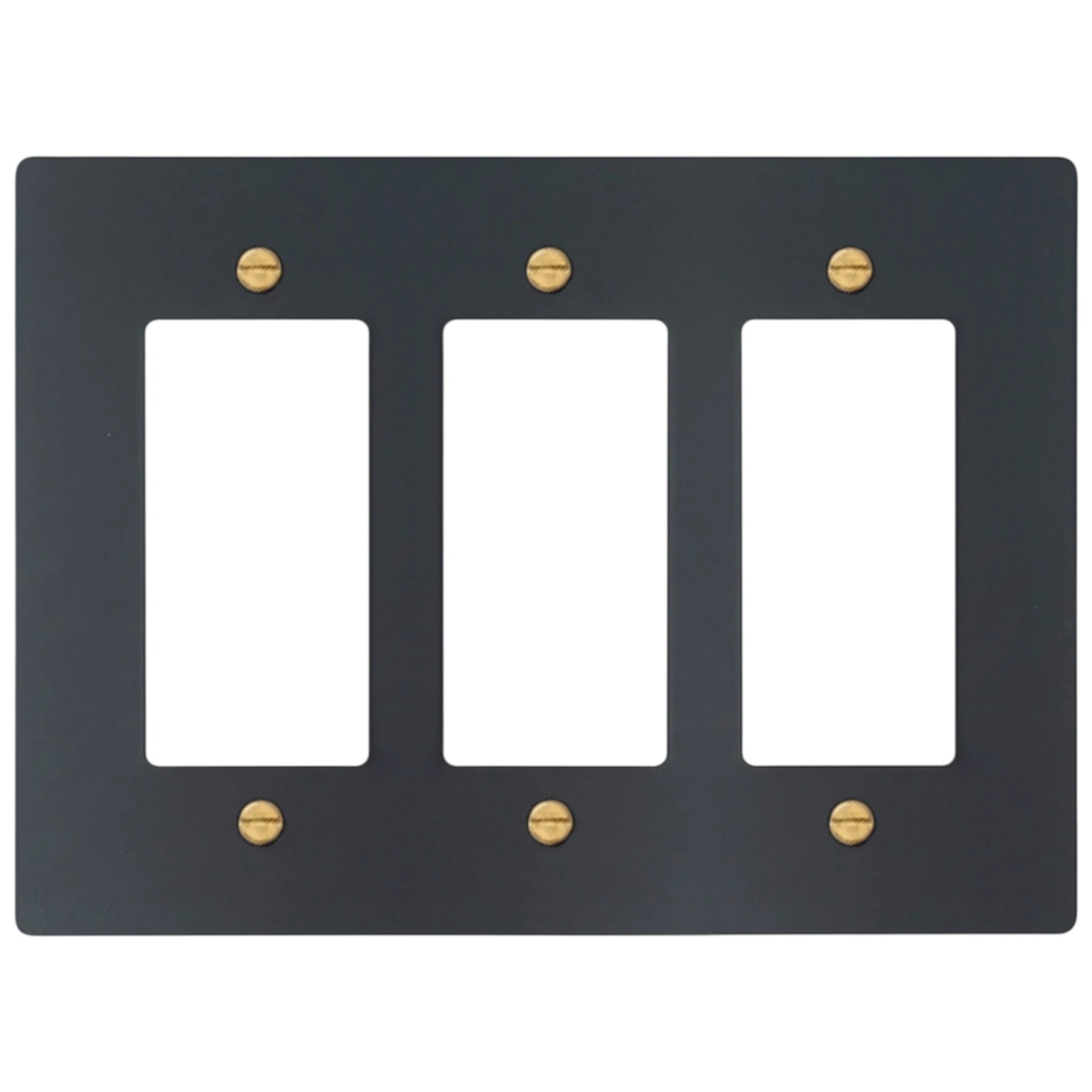 3-Gang Solid Brass Decorator Wall Plate (Decora / Rocker / GFCI)