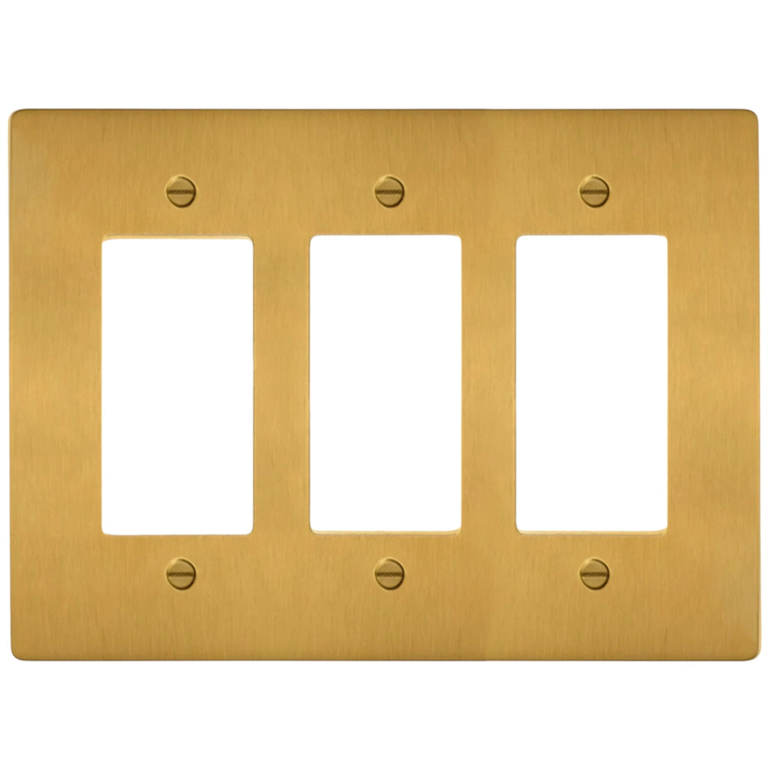 3-Gang Solid Brass Decorator Wall Plate (Decora / Rocker / GFCI)