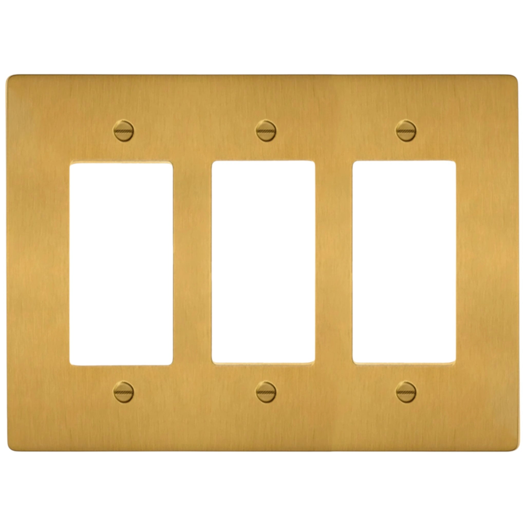 3-Gang Solid Brass Decorator Wall Plate (Decora / Rocker / GFCI)