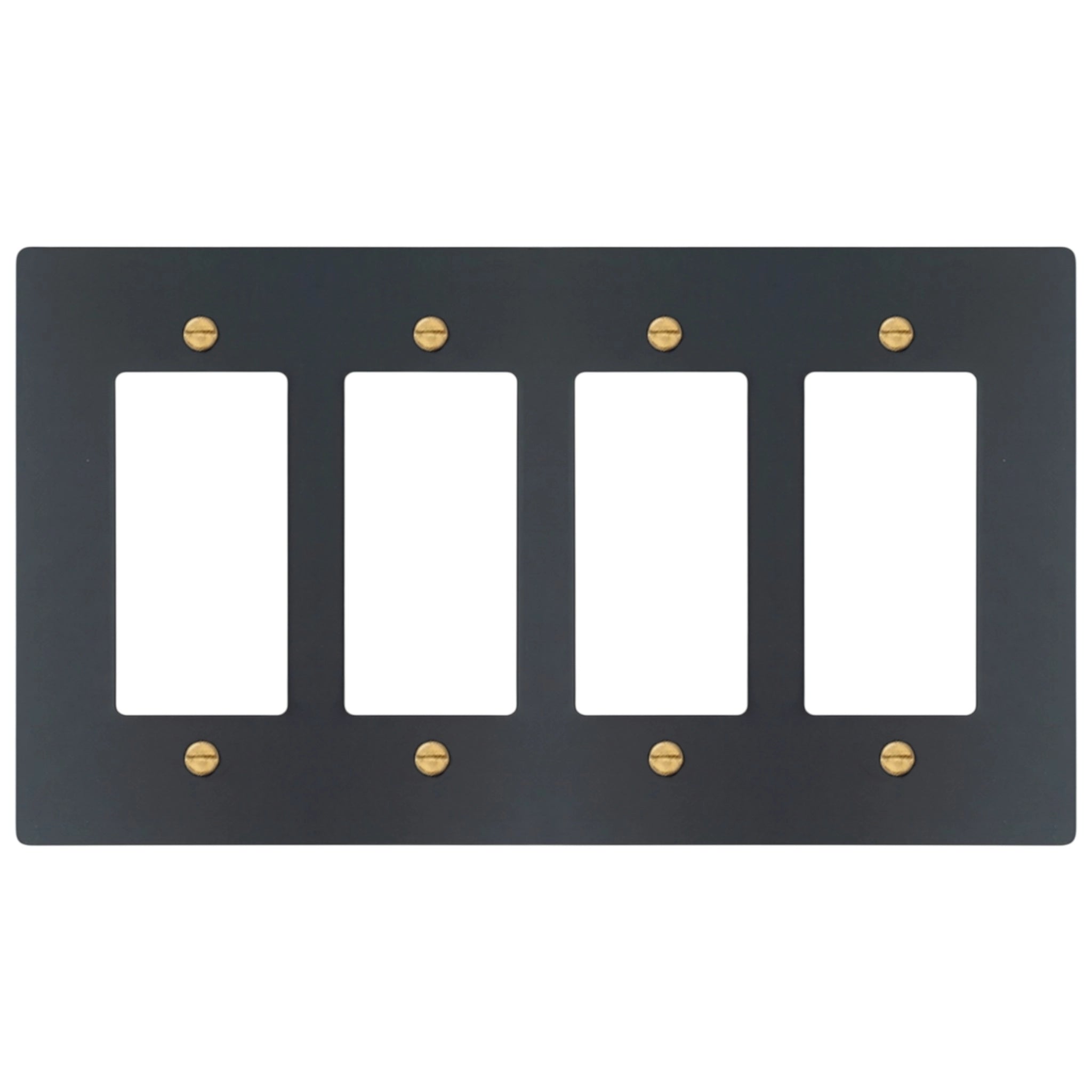 4-Gang Solid Brass Decorator Wall Plate / Outlet Cover (Decora/Rocker/GFCI)