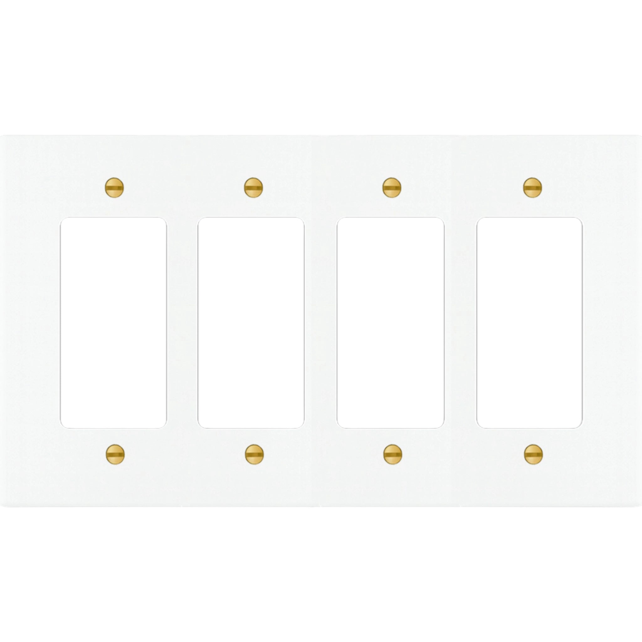 4-Gang Solid Brass Decorator Wall Plate / Outlet Cover (Decora/Rocker/GFCI)