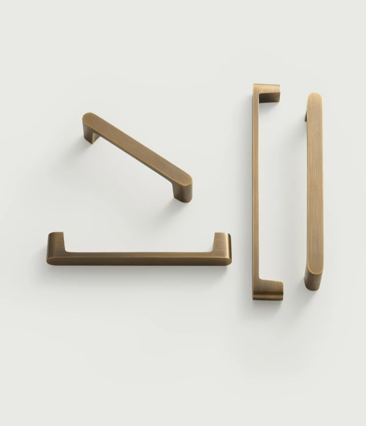 Solid Brass Handle – Simple Antique Brass Cabinet & Drawer Pull