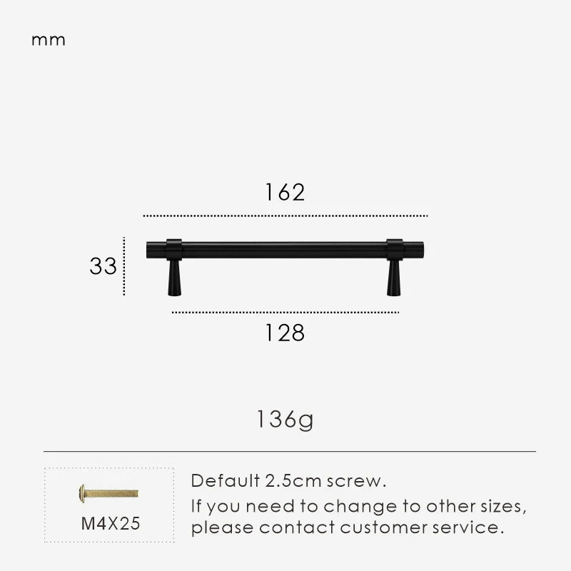 Measurement chart for a black stepped ring pull 162 mm with dimensions and weight information.