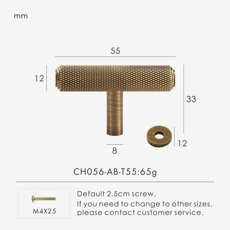 Diamond cut brass t-bar with dimensions and weight label on a white background.