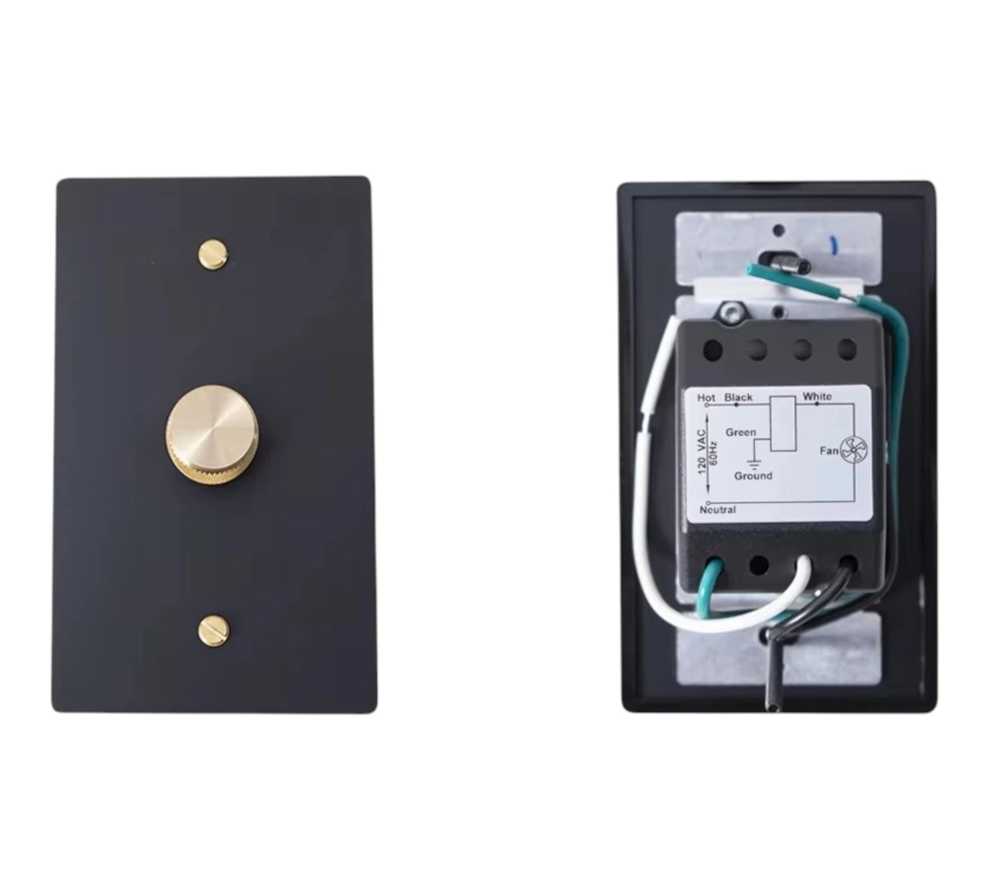 Black brass Fan control switch