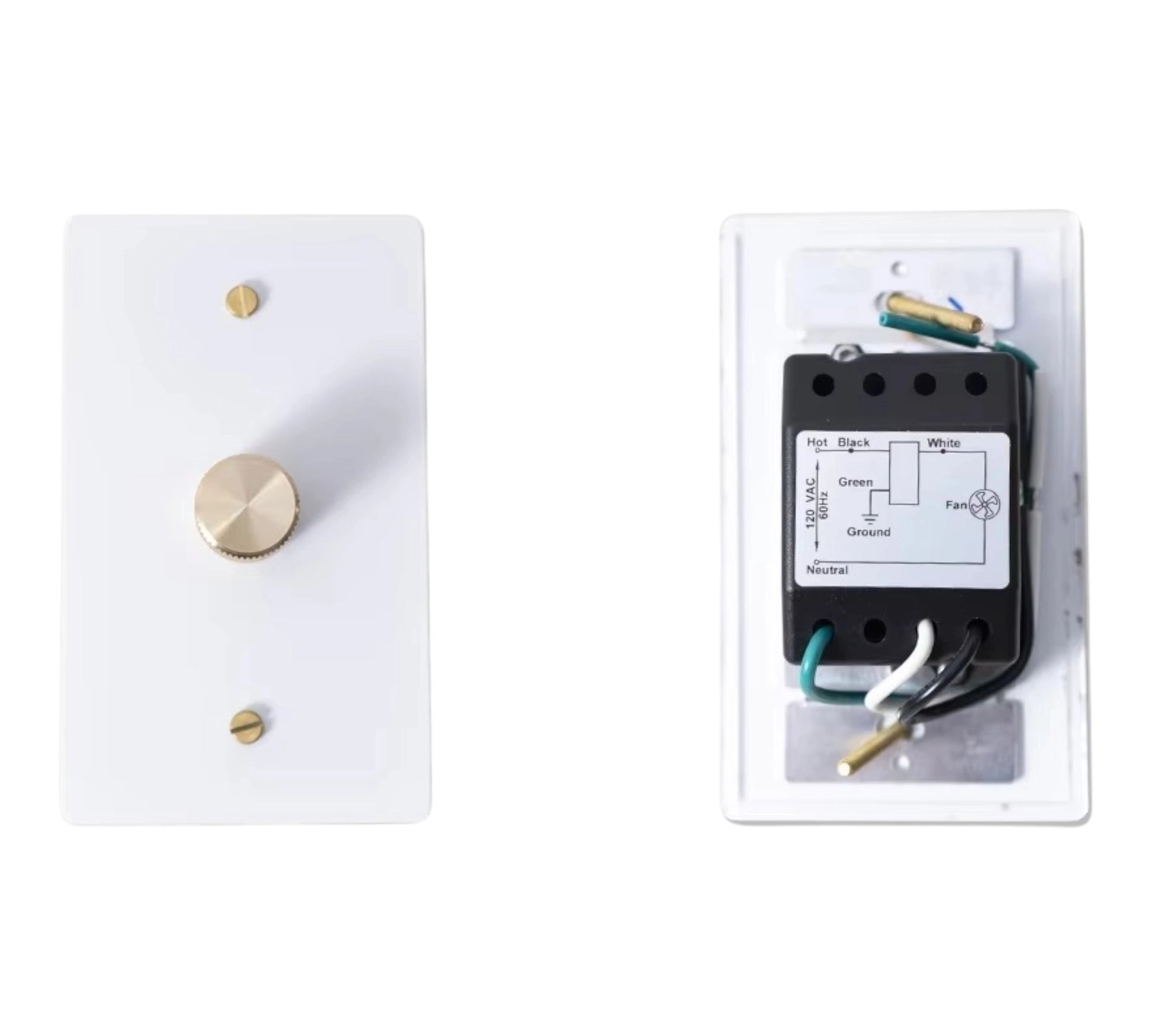 White Fan control switch