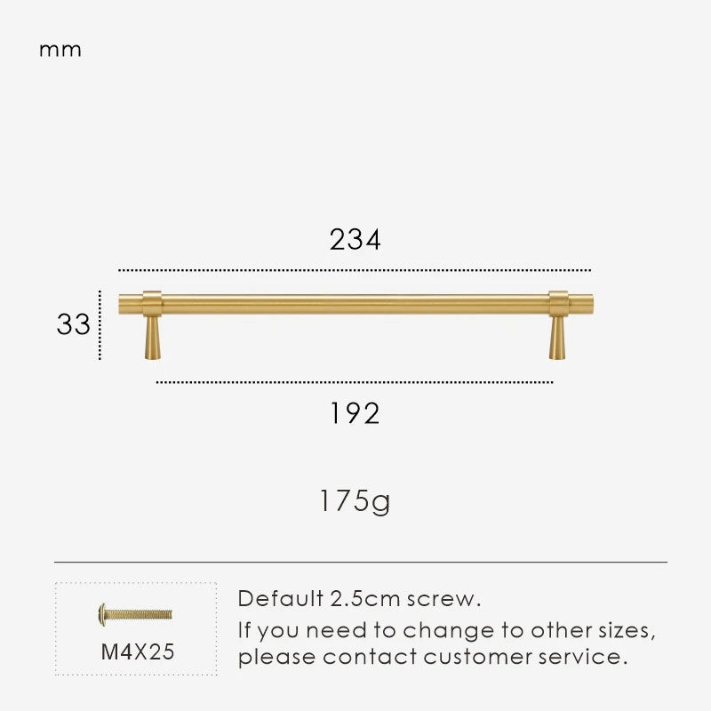 Measurement chart for a gold brass stepped ring pull 234 mm with dimensions and weight information.