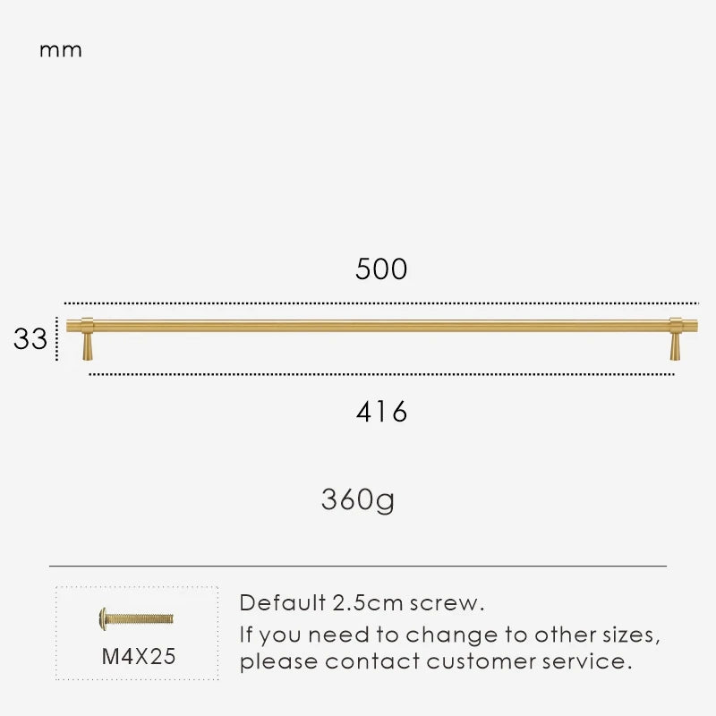 Measurement chart for a gold brass stepped ring pull 500 mm with dimensions and weight information.