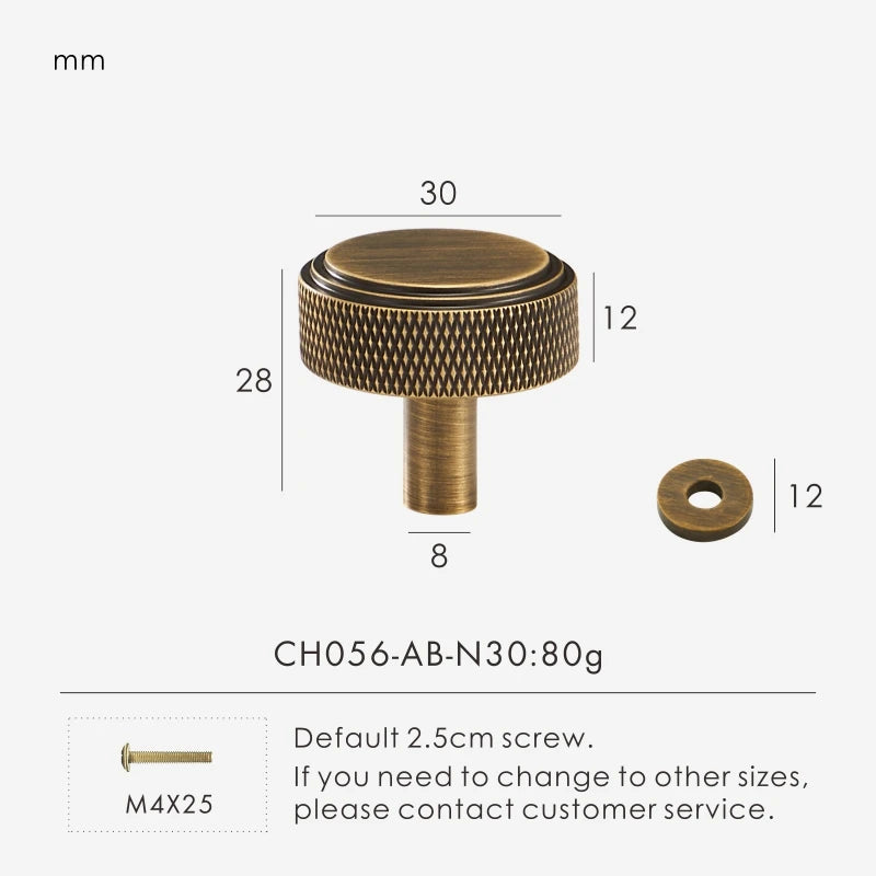 Measurement chart of a diamond cut knob with dimensions and weight on a white background.