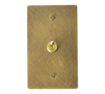 OB 1-Gang Solid Antique Brass Retro Toggle Light Switch