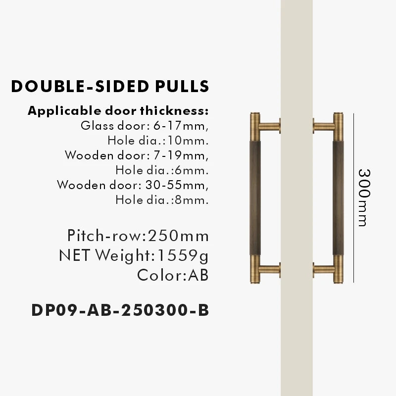 Brass Linear Door Pull Bar – Double or Single-Sided Handle