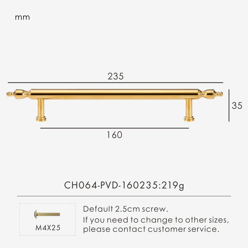 Brass Chrome Gold Handle – French Luxury Cabinet & Door Pull