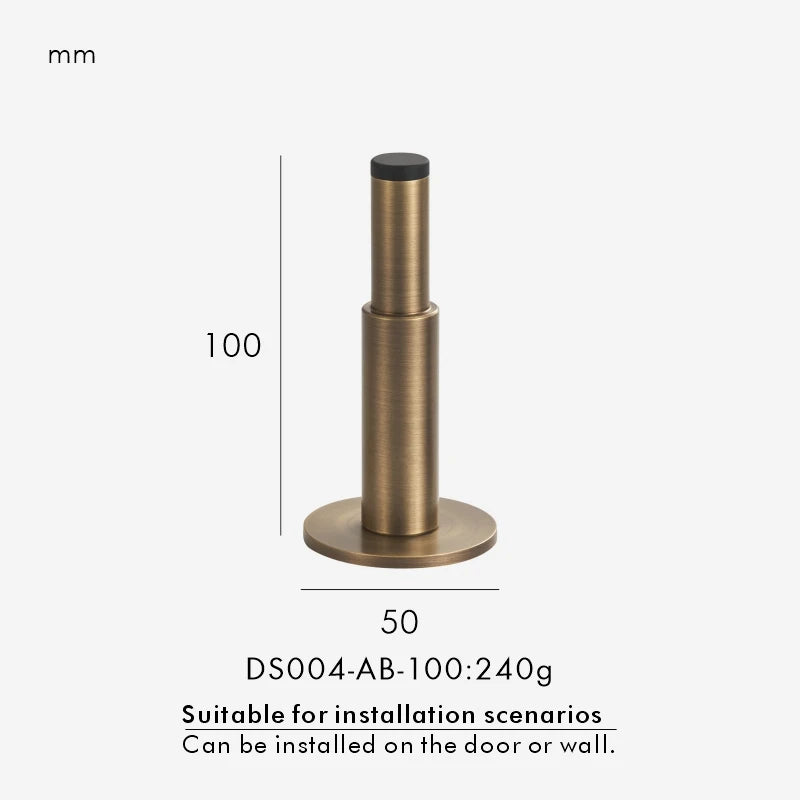 Brass Door Stopper – Floor & Wall Mount Holder in Antique or Matte Black Finish