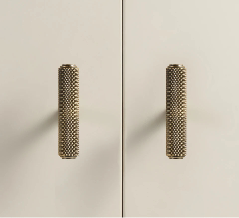 Solid Brass Knurled Cabinet Knob – Diamond Cut Pattern