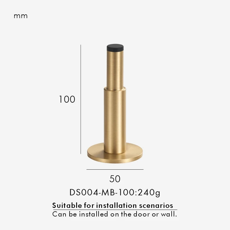 Brass Door Stopper – Floor & Wall Mount Holder in Antique or Matte Black Finish