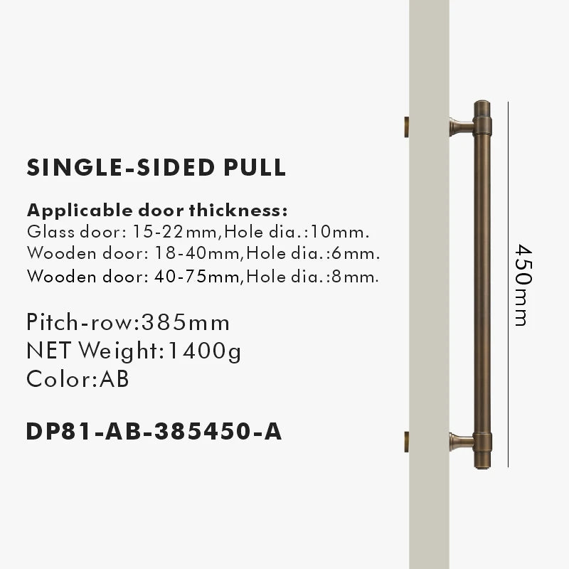 Solid Brass Door Pull Handle – Classical Style for Cabinets & Doors