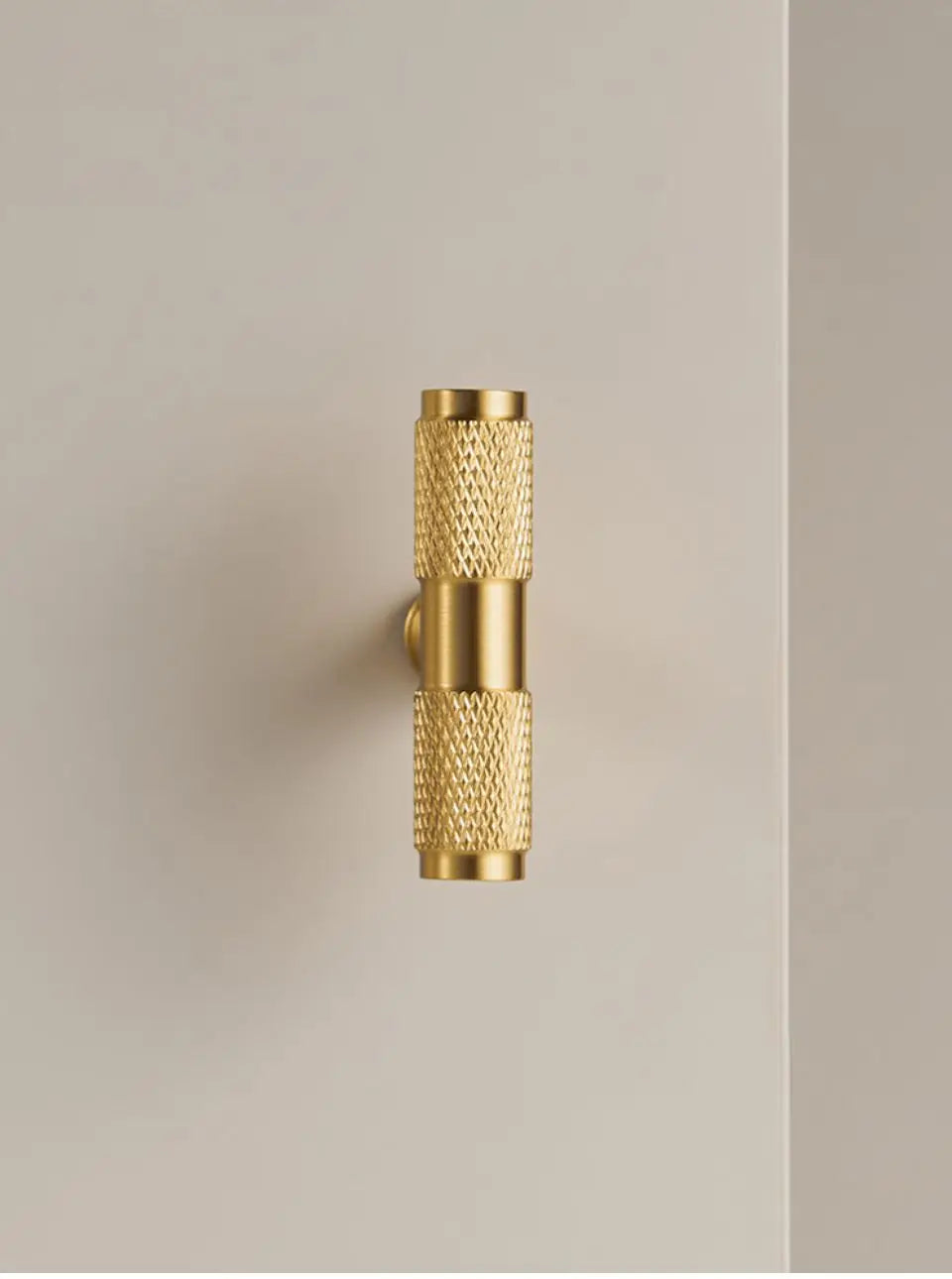 Brass Cross Knurled Handle – Diamond-Cut T-Bar Cabinet & Drawer Pull