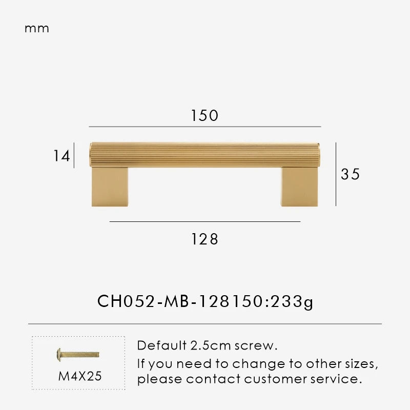 Solid Brass Linear Handle – Long T-Bar Cabinet & Drawer Pull