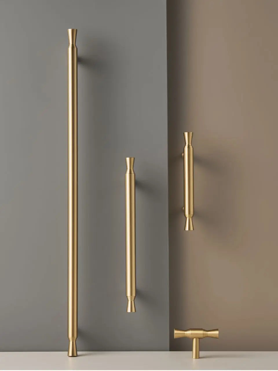 Solid Brass T-Bar Handle – Modern Long Cabinet & Drawer Pull