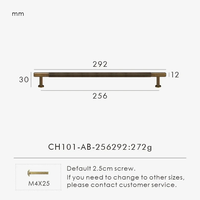 Solid Brass Linear Handle & Knob Set – Modern Textured Cabinet Pulls