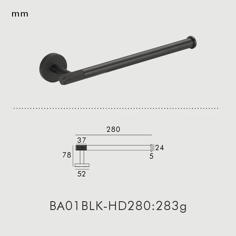 Brass Knurled Bathroom Accessories – Towel Bar, Hooks & Roll Holder Set