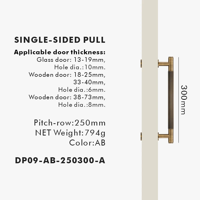 Brass Linear Door Pull Bar – Double or Single-Sided Handle