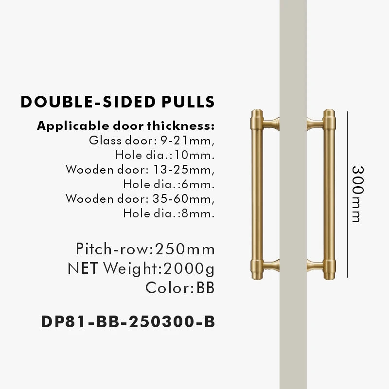 Solid Brass Door Pull Handle – Classical Style for Cabinets & Doors