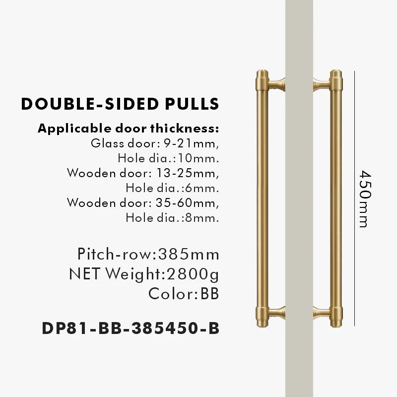 Solid Brass Door Pull Handle – Classical Style for Cabinets & Doors